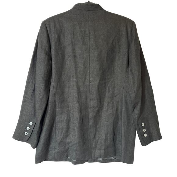 Harve Benard Women's Linen Button Up Blazer Jacket Black Size 10 ** Career - Picture 8 of 9